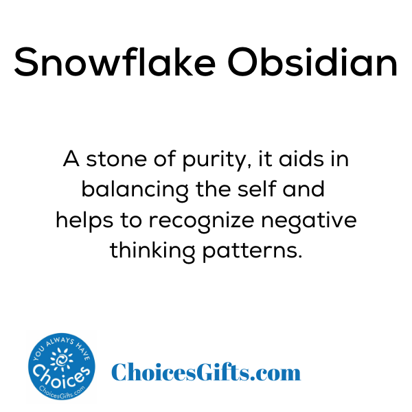 Z. Crystals: Snowflake Obsidian (Tumbled) - Premium Gifts from Choices - Just $4.95! Shop now at Choices Books & Gifts