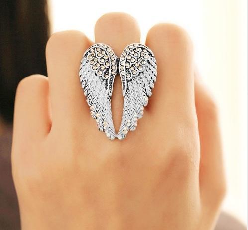 Zz01a. Angel Wing Ring, Stretch fits all sizes - Many Colors - Premium Jewelry from Creative Gems - Just $14.95! Shop now at Choices Books & Gifts