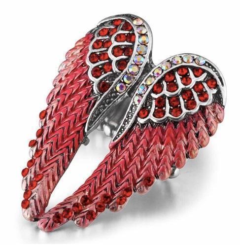Zz01a. Angel Wing Ring, Stretch fits all sizes - Many Colors - Premium Jewelry from Creative Gems - Just $14.95! Shop now at Choices Books & Gifts