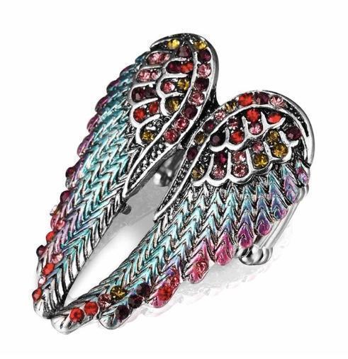 Zz01a. Angel Wing Ring, Stretch fits all sizes - Many Colors - Premium Jewelry from Creative Gems - Just $14.95! Shop now at Choices Books & Gifts