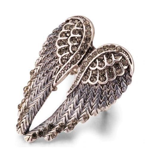 Zz01a. Angel Wing Ring, Stretch fits all sizes - Many Colors - Premium Jewelry from Creative Gems - Just $14.95! Shop now at Choices Books & Gifts