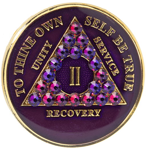 #a44. AA Purple Medallion w Volcano Crystals (1-65) - Premium Medallions from Choices - Just $21.95! Shop now at Choices Books & Gifts