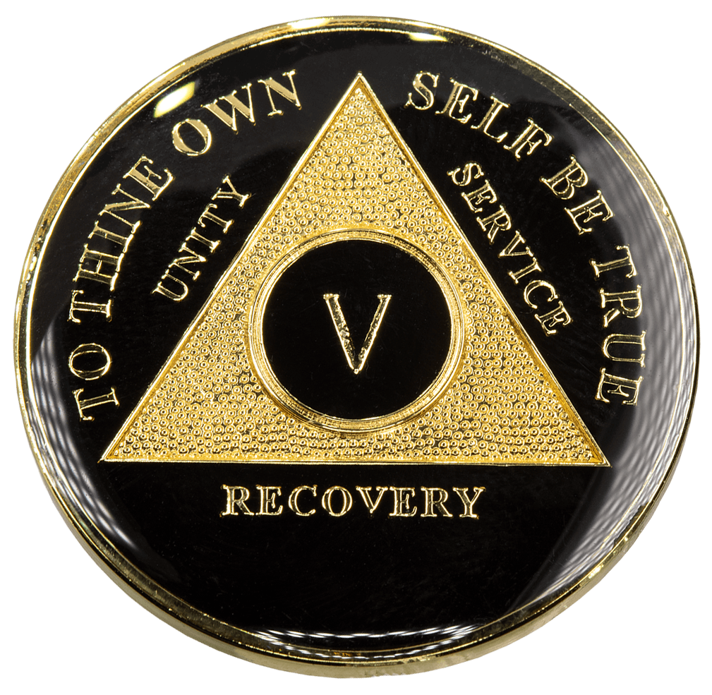 #aa111. AA Medallion Black/Gold Coin (1-60) - Premium Medallions from Choices - Just $13.95! Shop now at Choices Books & Gifts