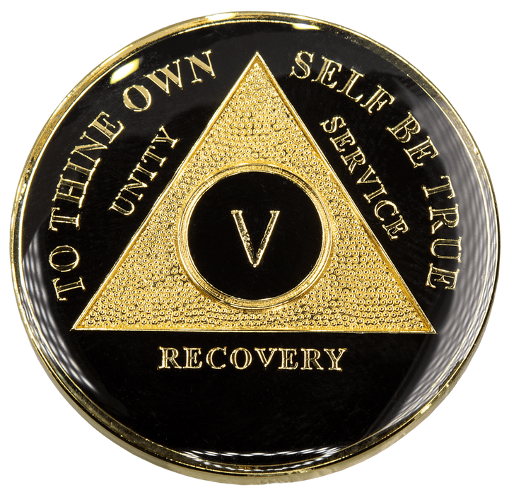 #aa111. AA Medallion Black/Gold Coin (1-60) - Premium Medallions from Choices - Just $13.95! Shop now at Choices Books & Gifts