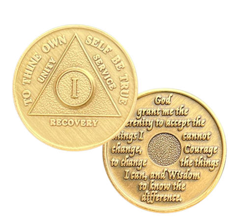 #aa120. AA Bronze Recovery Coin (1-65) - Premium Medallions from Choices - Just $2.50! Shop now at Choices Books & Gifts