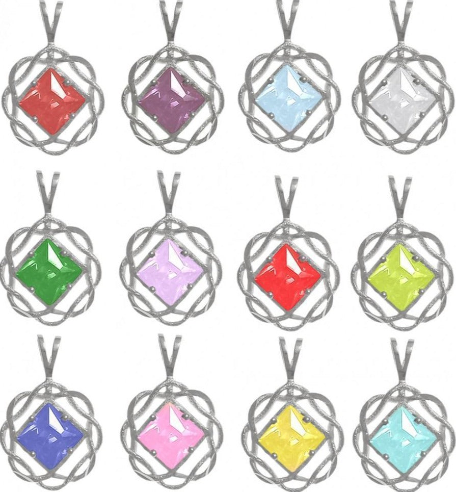 zzzNS07. Nk53. NA Sterling Birthstone Pendant, Basket Weave, 12 colors - Premium Jewelry from 12 Step Gold by Jonathan Friedman - Just $39.95! Shop now at Choices Books & Gifts